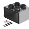 Rendering Zehnder ComfoWell Therm manifold box Comfortable indoor ventilation Angled view