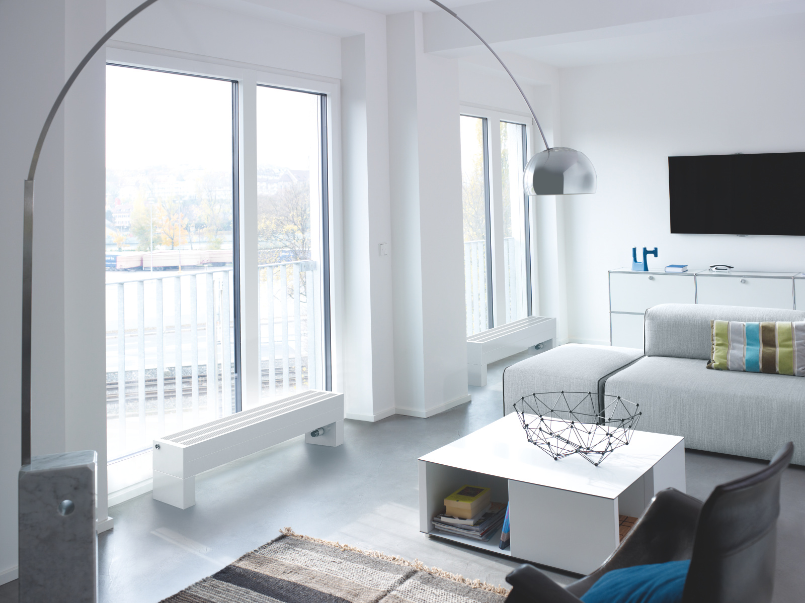 Rendering Radiavector Bench Decorative radiator Side view