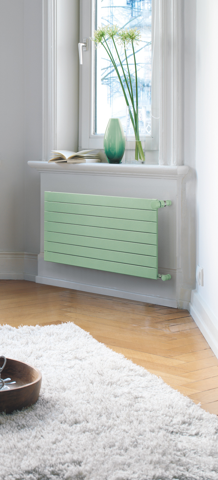 Rendering Zehnder Nova Decorative radiator Angled view