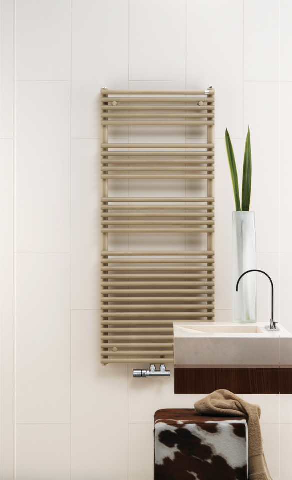 Rendering Zehnder Forma Spa Decorative radiator Angled view