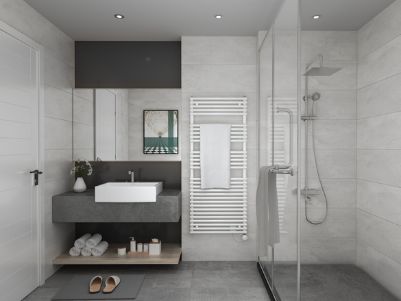 badezimmer mit zehnder heizkörper forma